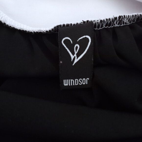 WINDSOR BLACK & WHITE MINI DRESS SZ.L EUC - Picture 7 of 8